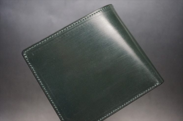 ダークグリーンのセドウィック社製ブライドルレザーの二つ折り財布-1