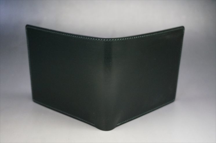 ダークグリーンのセドウィック社製ブライドルレザーの二つ折り財布-2