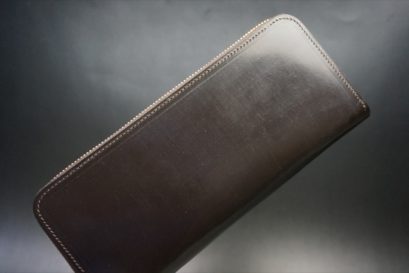 セドウィック社製ブライドルレザーのチョコカラーのラウンドファスナー長財布のアイキャッチ画像