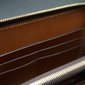 セドウィック社製ブライドルレザーのヘーゼル色のラウンドファスナー長財布（ゴールド色）-1-13
