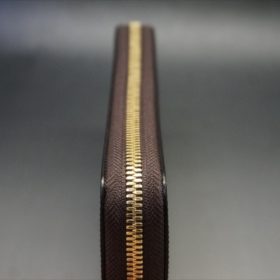 セドウィック社製ブライドルレザーのヘーゼル色のラウンドファスナー長財布（ゴールド色）-1-4