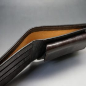 メトロポリタン社製ブライドルレザーのベンズ部位のダークブラウン色の二つ折り財布（ゴールド）-1-12