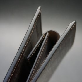 メトロポリタン社製ブライドルレザーのベンズ部位のダークブラウン色の二つ折り財布（ゴールド）-1-4