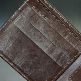 メトロポリタン社製ブライドルレザーのベンズ部位のダークブラウン色の二つ折り財布（ゴールド）-1-6