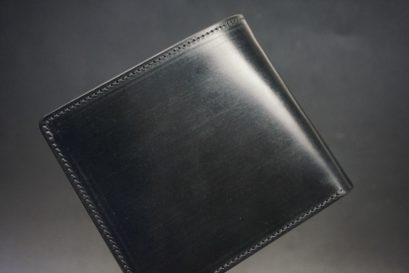 セドウィック社製ブライドルレザーのブラック色の二つ折り財布（ゴールド色）-1-1
