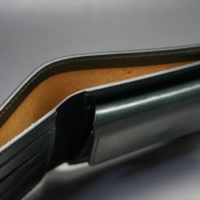 セドウィック社製ブライドルレザーのダークグリーン色の二つ折り財布（シルバー色）-1-5