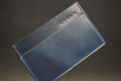 ホーウィン社製シェルコードバンのネイビー色のカードケース-1-1