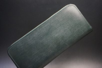 セドウィック社製ブライドルレザーのダークグリーン色のラウンドファスナー長財布（ゴールド色）-1-1