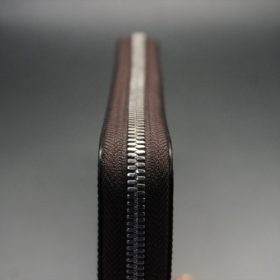 セドウィック社製ブライドルレザーのヘーゼルブラウン色のラウンドファスナー長財布（シルバー色）-1-5