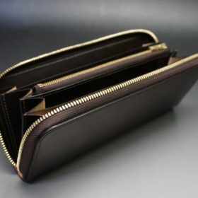 ホーウィン社製シェルコードバンの＃８色のラウンドファスナー長財布（ゴールド色）-1-10