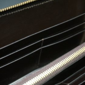ホーウィン社製シェルコードバンの＃８色のラウンドファスナー長財布（ゴールド色）-1-14