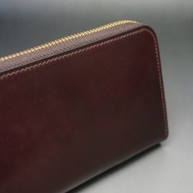 ホーウィン社製シェルコードバンの＃８色のラウンドファスナー長財布（ゴールド色）-1-3