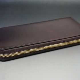 ホーウィン社製シェルコードバンの＃８色のラウンドファスナー長財布（ゴールド色）-1-6