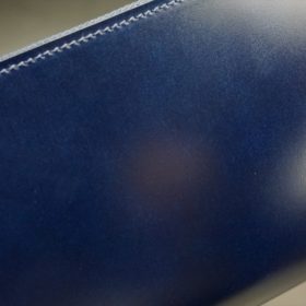レーデルオガワ社製染料仕上げコードバンのネイビー色のラウンドファスナー長財布（シルバー色）-1-3