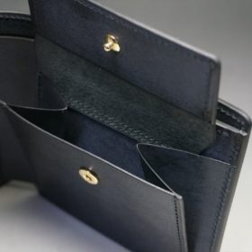 レーデルオガワ社製オイル仕上げコードバンのブラック色の二つ折り財布（ゴールド色）-1-8