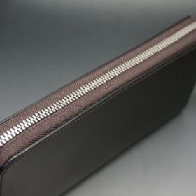レーデルオガワ社製オイルコードバンのバーガンディ色のラウンドファスナー長財布（シルバー色）-1-3