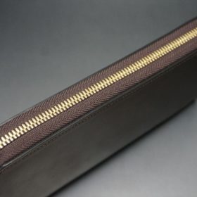 ホーウィン社製シェルコードバンの＃４色のラウンドファスナー長財布（ゴールド色）-1-4