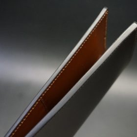 レーデルオガワ社製オイル仕上げコードバンのバーガンディ色の長財布（シルバー色）-2-6