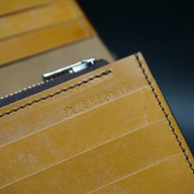 レーデルオガワ社製オイル仕上げコードバンのコーヒーブラウン色の長財布（シルバー色）-1-10