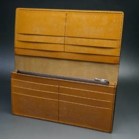 レーデルオガワ社製オイル仕上げコードバンのコーヒーブラウン色の長財布（シルバー色）-1-6