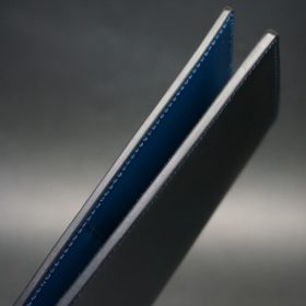レーデルオガワ社製オイル仕上げコードバンのネイビー色の長財布（シルバー）-1-4