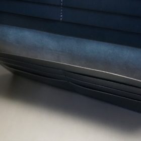 レーデルオガワ社製オイル仕上げコードバンのネイビー色の長財布（小銭入れなしタイプ）-1-7