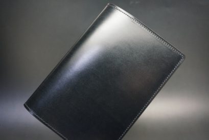 セドウィック社製ブライドルレザーのブラック色のA6判手帳カバー（15ｍｍ用）-1-1
