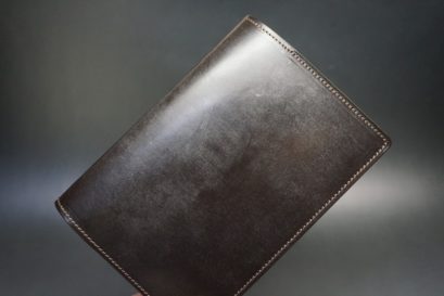 セドウィック社製ブライドルレザーのチョコ色のA6判手帳カバー（15mm用）-1-1
