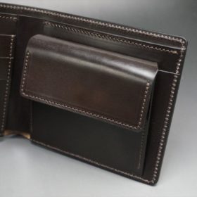 セドウィック社製ブライドルレザーのチョコ色の二つ折り財布（ゴールド色）-1-8
