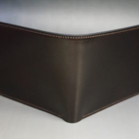 ホーウィン社製シェルコードバンのバーガンディ色の二つ折り財布（ゴールド色）-1-2