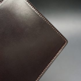 ホーウィン社製シェルコードバンのバーガンディ色の二つ折り財布（ゴールド色）-1-3