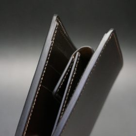ホーウィン社製シェルコードバンのバーガンディ色の二つ折り財布（ゴールド色）-1-4
