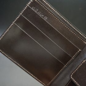 ホーウィン社製シェルコードバンのバーガンディ色の二つ折り財布（ゴールド色）-1-8