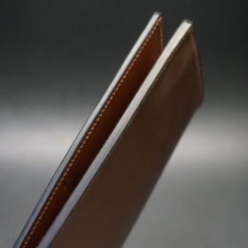 ロカド社製オイルコードバンのブラウン色のスタンダード長財布（ゴールド色）-1-5