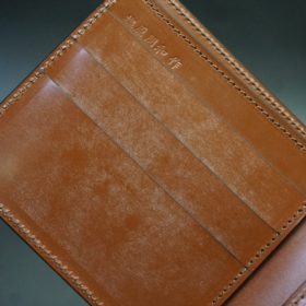 新喜皮革社製オイルコードバンのコニャック色の二つ折り財布（ゴールド色）-1-10