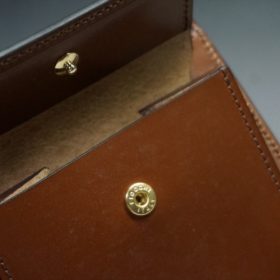 新喜皮革社製オイルコードバンのコニャック色の二つ折り財布（ゴールド色）-1-13