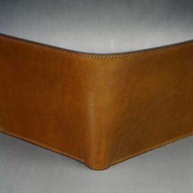 新喜皮革社製オイルコードバンのコニャック色の二つ折り財布（ゴールド色）-1-2