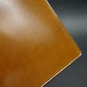 新喜皮革社製オイルコードバンのコニャック色の二つ折り財布（ゴールド色）-1-4
