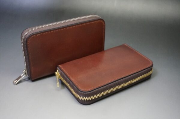 ホーウィンコードバンの#2色のラウンドファスナー財布