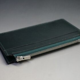 ブライドルレザーのダークグリーン色の小さな財布