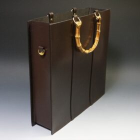 完売御礼！ブライドルレザー トートバッグ(スパイア社/ダークブラウン色/金具ゴールド色） - 画像 (4)