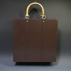 完売御礼！ブライドルレザー トートバッグ(スパイア社/ダークブラウン色/金具ゴールド色） - 画像 (2)