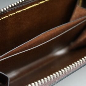完売御礼！コードバン ミニ財布（新喜皮革/オイル仕上げ/バーガンディ色/ラウンドファスナー/シルバー色） - 画像 (10)