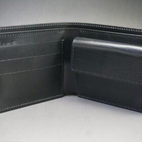 完売御礼！コードバン 二つ折り財布(ホーウィン社/ブラック色/小銭入れ付きタイプ) - 画像 (6)