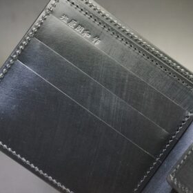 完売御礼！コードバン 二つ折り財布(ホーウィン社/ブラック色/小銭入れ付きタイプ) - 画像 (7)
