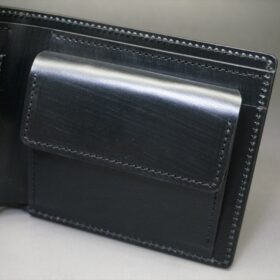 完売御礼！コードバン 二つ折り財布(ホーウィン社/ブラック色/小銭入れ付きタイプ) - 画像 (8)