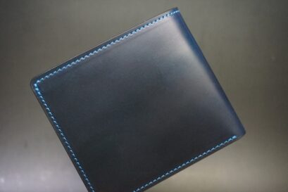 ホーウィン社製シェルコードバン（ネイビー色）の二つ折り財布