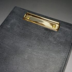 ブライドルレザー 床革バインダー(セドウィック社/ブラック色/金具:ゴールド色） - 画像 (3)