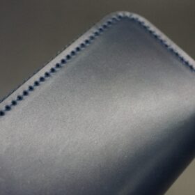 コードバン ミニ財布（ホーウィン社/ネイビー色/金具:ゴールド色） - 画像 (4)