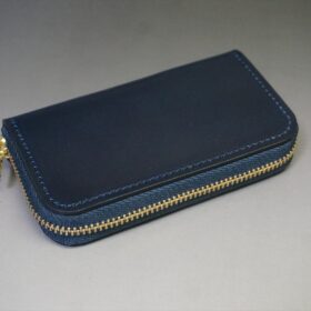 コードバン ミニ財布（ホーウィン社/ネイビー色/金具:ゴールド色） - 画像 (5)